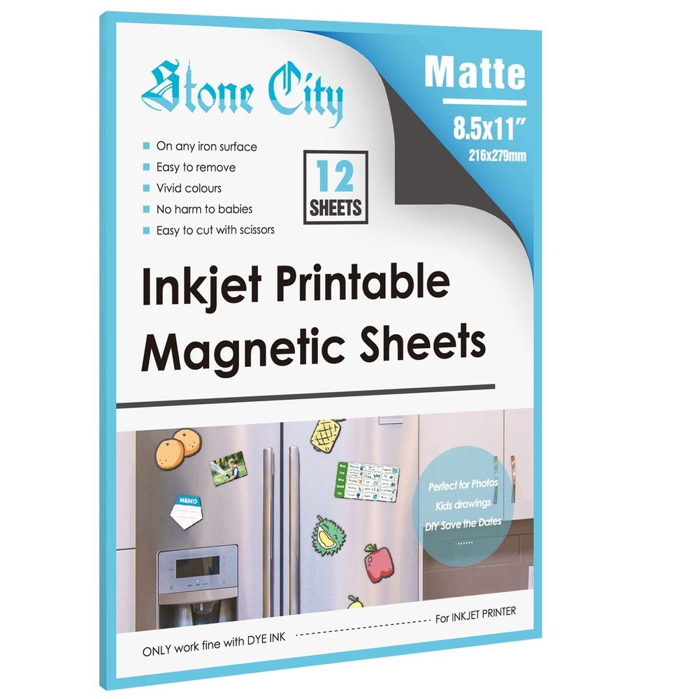 Printable Magnetic Sheets 8.5×11 Inch, 12 Sheets Matte Magnet Paper Sheet for…