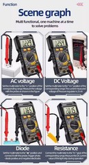 Digital Multimeter LCD Voltmeter Ammeter Ohmmeter Volt AC DC Tester Leads Meters