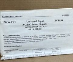 Lambda SVS150-24 / SVS15024 Universal Input AC/DC Power Supply SVS 150 Series