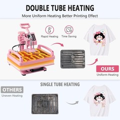 5 in 1 Heat Press Machine Digital Transfer Sublimation T-Shirt /Mug/Plate Hat
