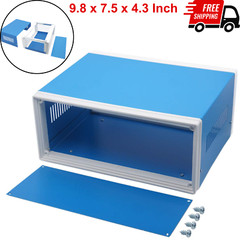 Electronic Enclosures Blue Metal Enclosure Project Case DIY Box Junction Case