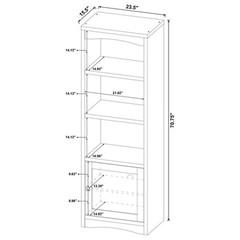 Pemberly Row Transitional 3-Shelf Engineered Wood Media Tower in White