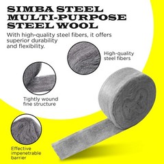 steel wool, 30FT coarse, rodent control, vents sealing, gap blocker SIMBASTEEL