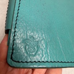 Apple Pig Teal Handcrafted Leather Travelers Notebook Teal Green A5 Journal