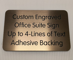 Custom Engraved Brushed Bronze 4×6 Office Sign | Small Business Wall Door Plaque