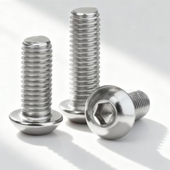 1/4-20X1/2 Button Head Socket Cap Screws, 304 Stainless 1/4-20X1/2, Silver