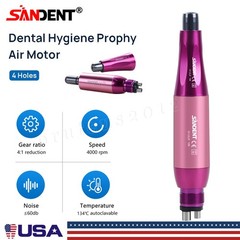 1-5* Dental Hygiene Prophy Handpiece Air Motor 4Holes 4:1 Nose Cone 360°Swivel