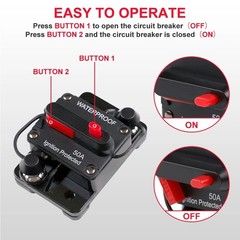 Waterproof Car Circuit Breaker Fuse Reset 30-300 Amp 12V-48V DC Car Boat Auto US