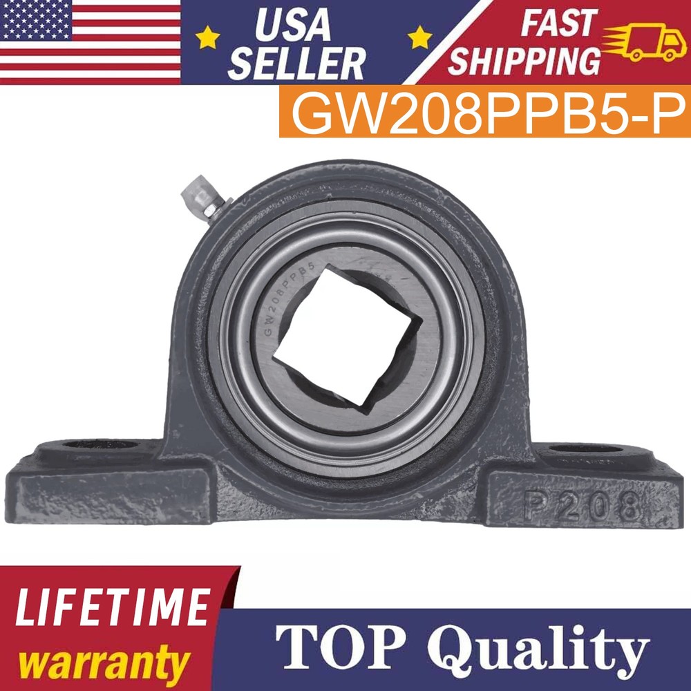 GW208PPB5-P 1-1/8″ Square Disc Harrow Pillow Block Bearing Tufline FAST,SHIPPING