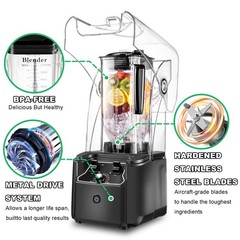 Commercial Blender for Smoothies, 2.5HP Motor, Stainless Steel Blade, 80oz