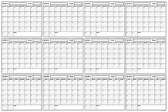 24×36 Erasable Blank Undated Annual Yearly Wall Calendar Home School Planner