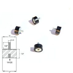 4 Rubber Vibration Isolator Mount (1″ Dia x 1/2″ Thk) 1/4-20 x 1/2″ Long Stud