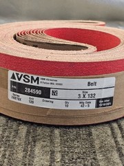 (QTY 10) VSM 284590 3″ x 132″ Ceramic Abrasive Belt 120 Grit, XK870X Series