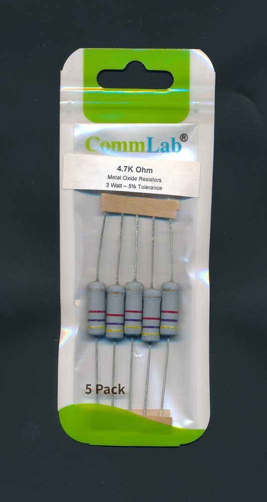 3W Metal Oxide Resistors 5 Pack 0.5-8.2M ohm PREMIUM 5% 3 Watt. You choose Value