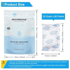 Efficient 80-Pack 20g Silica Gel – Food Safe Desiccants for Long-Term Storage