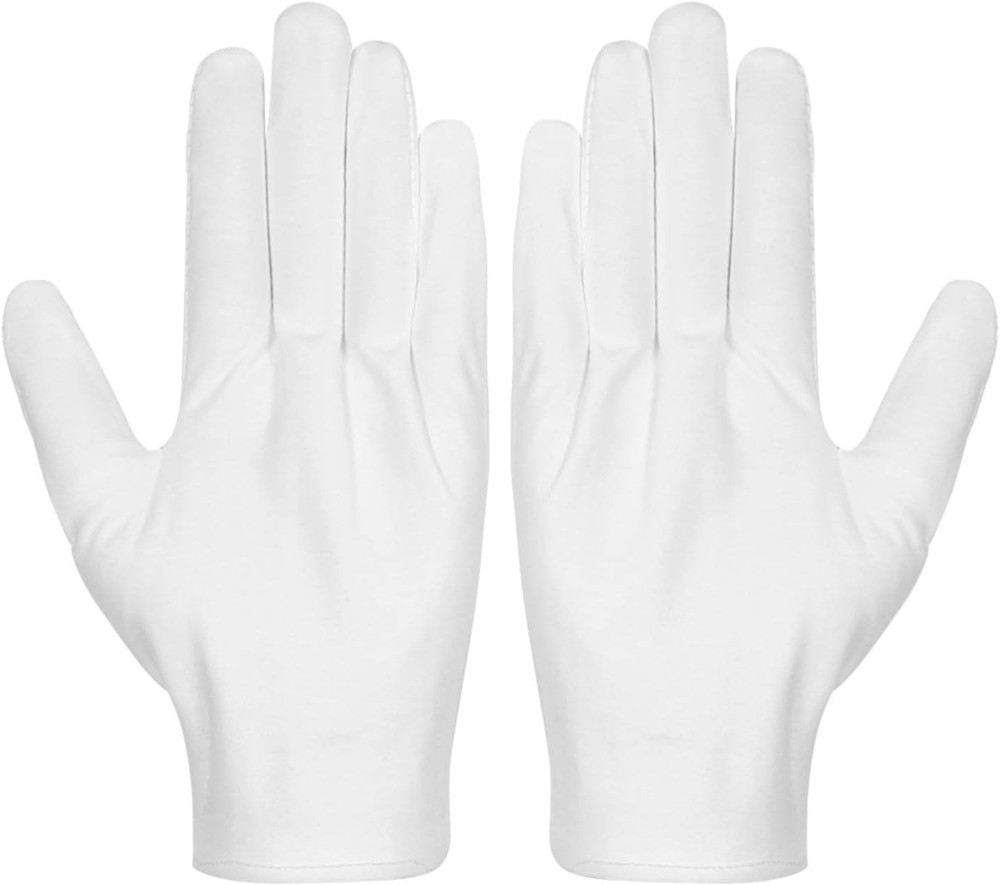 Cotton Gloves, 3 Pairs White Cotton Gloves Gloves for Women Men Eczema Dry Ha…