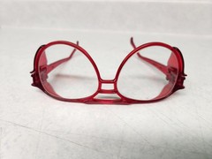 American Optical Vintage Aerosite Red Clear Safety Eyeglasses W/ clear lenses