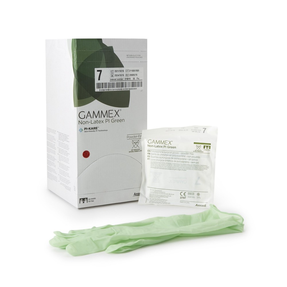 GAMMEX Non-Latex PI Green Polyisoprene Surgical Glove – 50 per Box
