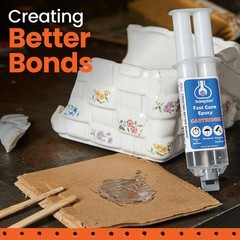 Brampton Fast Cure Epoxy, Quick 10-Min Set, 30-Min Cure, Waterproof 2-Part Epoxy