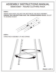 Chrome 36″ Round Clothing Rack Height 48 – 72″ H Leveler Glides Garment