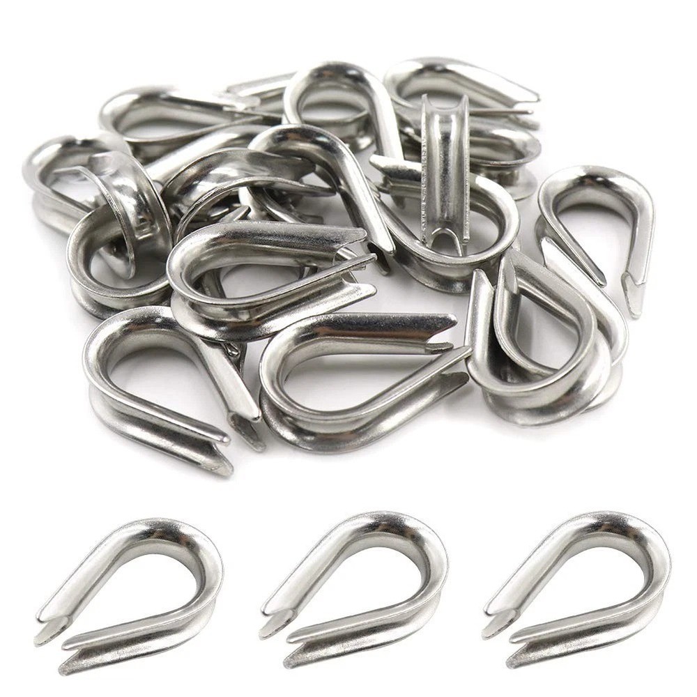 M5 Stainless Steel Thimble for 5/32″ – 3/16″ Dia Wire Rope Cable Thimbles Riggin