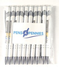10 Misprint Metal Soft Touch Stylus Retractable Click Pens ALPHA Pen Lot WHITE
