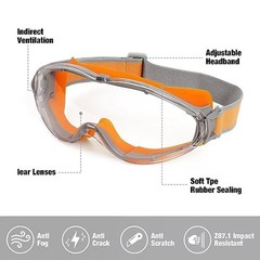 Safety Goggles Over Glasses Anti Fog Scratch Resistant Eye Protection Adjustable