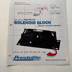 Prestolite Electric Solenoid Block Part No. WSV-4005A Sales Brochure