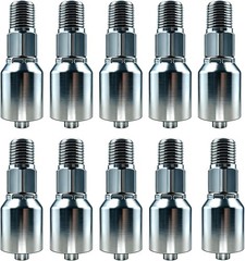 10-Pack 3/4″ Hosex 3/4″ Male NPT Hydraulic Fittings, Carbon Steel Straight Crimp