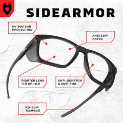 NoCry ANSI Z87.1 Safety Glasses with Readers 1.5 with Anti Fog & Anti Scratch Co