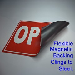 Open and Closed STICKERS or FLEXIBLE MAGNETIC SIGNS decals magnets 7.5×10.75″