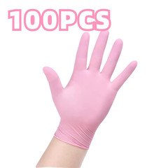 20/50/100PCS Pink Nitrile Gloves Household Cleaning Nitrile Gloves Kitchen Cooki