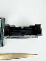 Luxury Hand Painted Desk Set–Post-it Note Holder, Business Card Holder 2 Opener