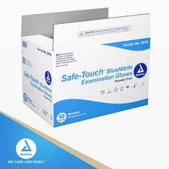Dynarex Safe Touch Nitrile Exam Gloves, Powder Free