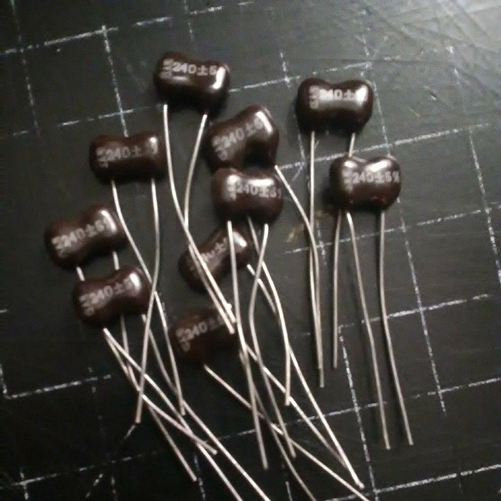 10X – 240pF @ 500V 5% SANGAMO DIP Radial SILVER MICA Capacitors RF NOS