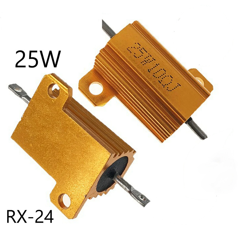 ‌25W RX24 Aluminum Wirewound Resistors 5% Tolerance J Type 0.01-30K Ohm 2PCS‌