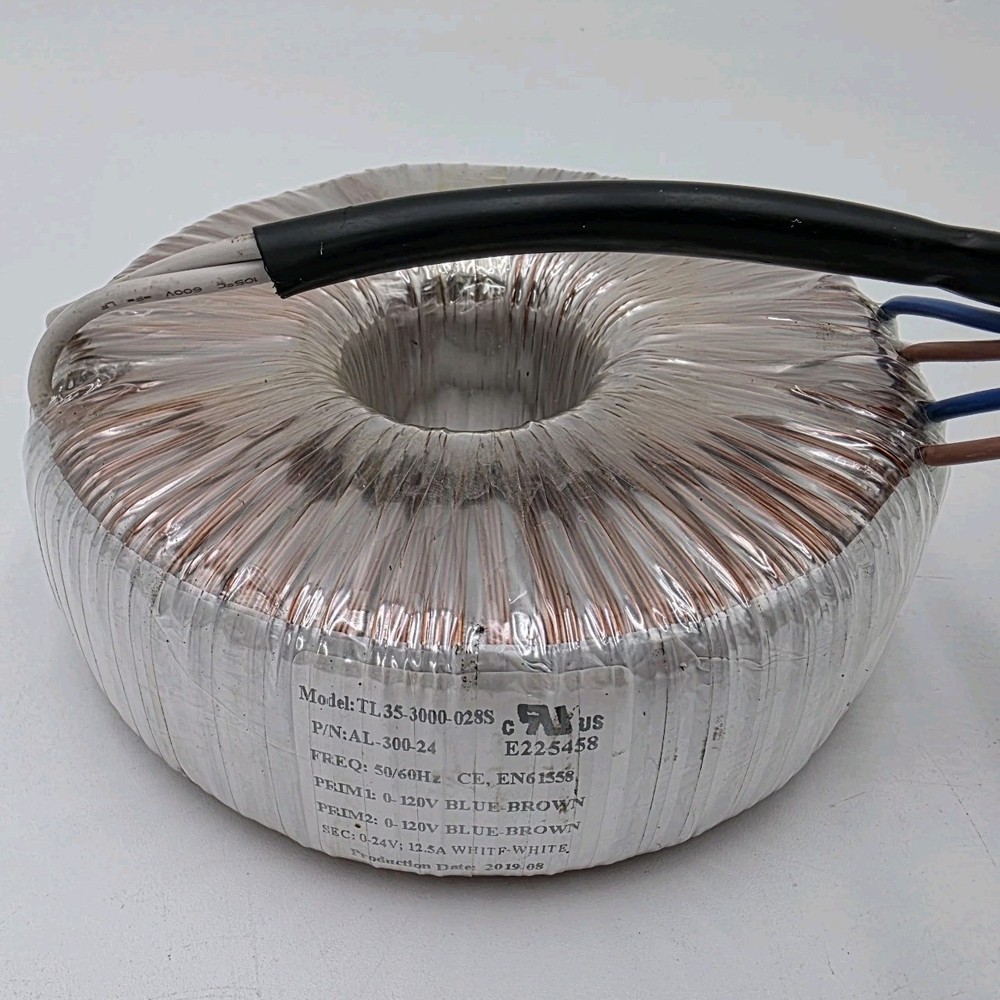 Toroidal Transformer 0-24V AC 12.5A 50/60Hz 120V AL-300-24 TL35-3000-028S