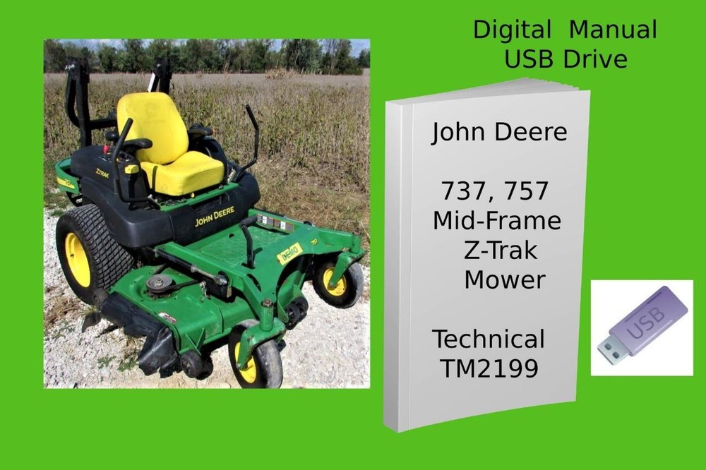 John Deere 737 757 Mid-Frame Z-Trak Mower Technical Manual See Description