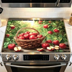 Apple Orchard Basket Stove Top Cover for Stove, 28.35×20.47″ Decorative Stove…