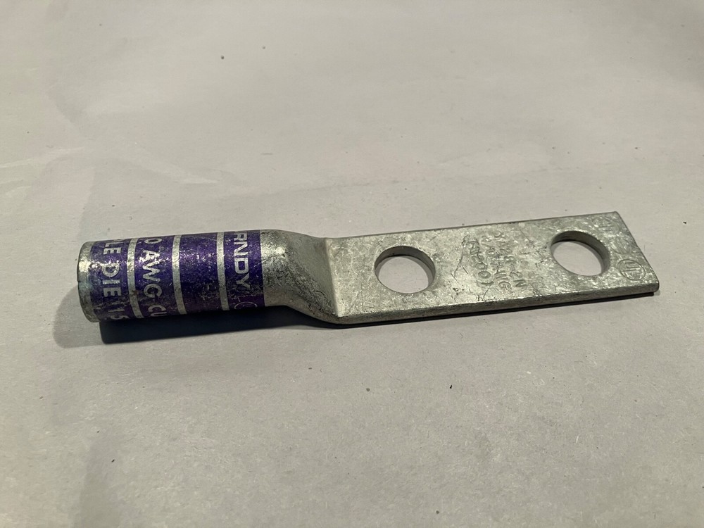Purple Die 15 Lug Cooper Crimp Burndy YA28-2N 4/0 AWG STR N200 2 Hole 1/2″ New