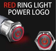 16mm 12V LED ON OFF Waterproof Stainless Steel Latching Push Button Power Switch