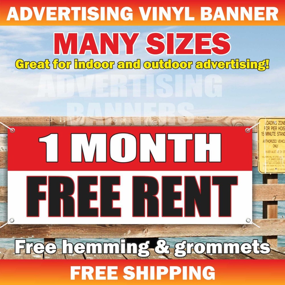 1 MONTH FREE RENT Advertising Banner Vinyl Sign apartment room realtor space