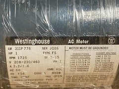 👀 NEW WESTINGHOUSE 1 HP ELECTRIC AC MOTOR 230/460V 1725 RPM F56 FR 3Ø 311P776