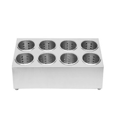 8 Compartment Stainless Steel Flatware Holder Commercial Silverware Organizer