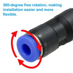 3/16 Inches Push to Connect Fitting Quick Release Pneumatic Connectors 10Pcs