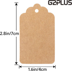 100PCS Blank Gift Tags with String 2.8 x 1.6 Inch Hanging Labels for Crafts Gift