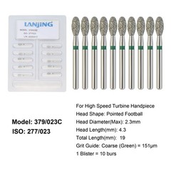 Dental Diamond Burs FG Round End Taper Football Bur Coarse Fine High Speed 856