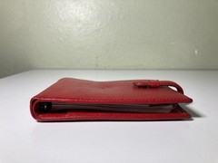 Filofax Portobello M2 Red Italian Leather 3 Ring Organizer Wallet Planner