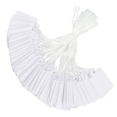 jijAcraft 500Pcs Blank Tags with String, White Pricing Tags, 1.8 x 1 Inch Clo…