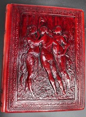 Vtg Three Graces Leather Journal Scrapbook Handmade in Italy 12 “x 9” #2613